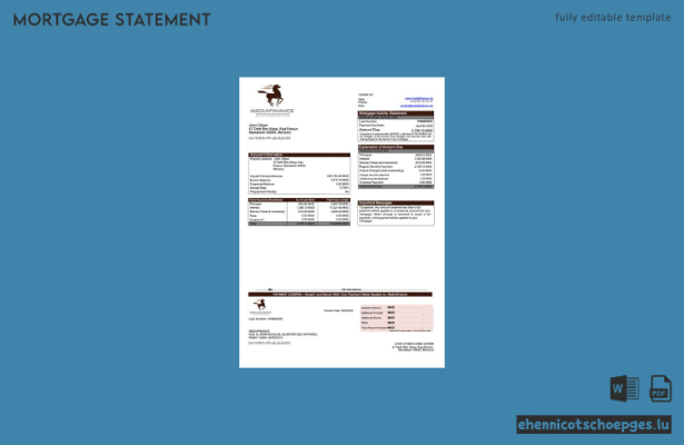 Beispiel eines Hypothekenauszugs von Mediafinance Morocco (Word- und PDF-Datei)